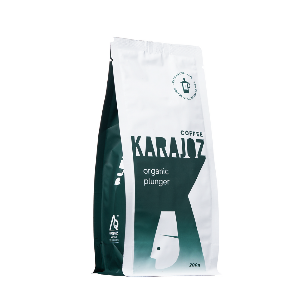 Karajoz Coffee New Zealand Small Batch Freshly Roasted Coffee Beans Plunger Espresso Organic Blend Shade grown coffee